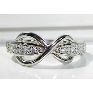 STERLING SILVER Infinity Pave Set Cubic Zirconia Ring